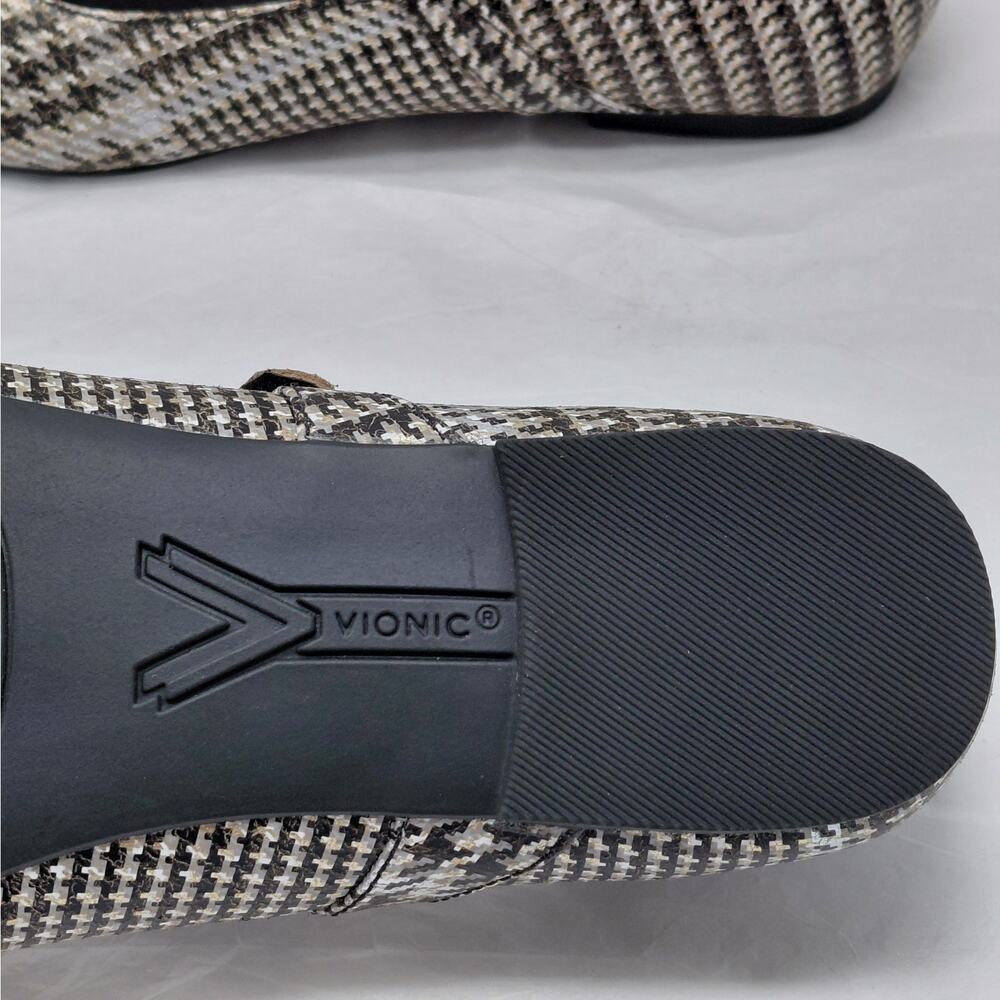 Vionic Mary Jane Ballet Flats Womens Size 6 Houndstooth Plaid Comfort Shoes - Picture 11 of 13
